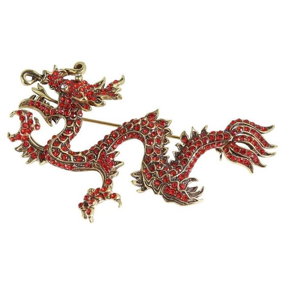 HEIDI DAUS “Shimmering Dragon” Pin Brooch, RETIRED/SOLD OUT, SIGNED, NWOB - Picture 4 of 6